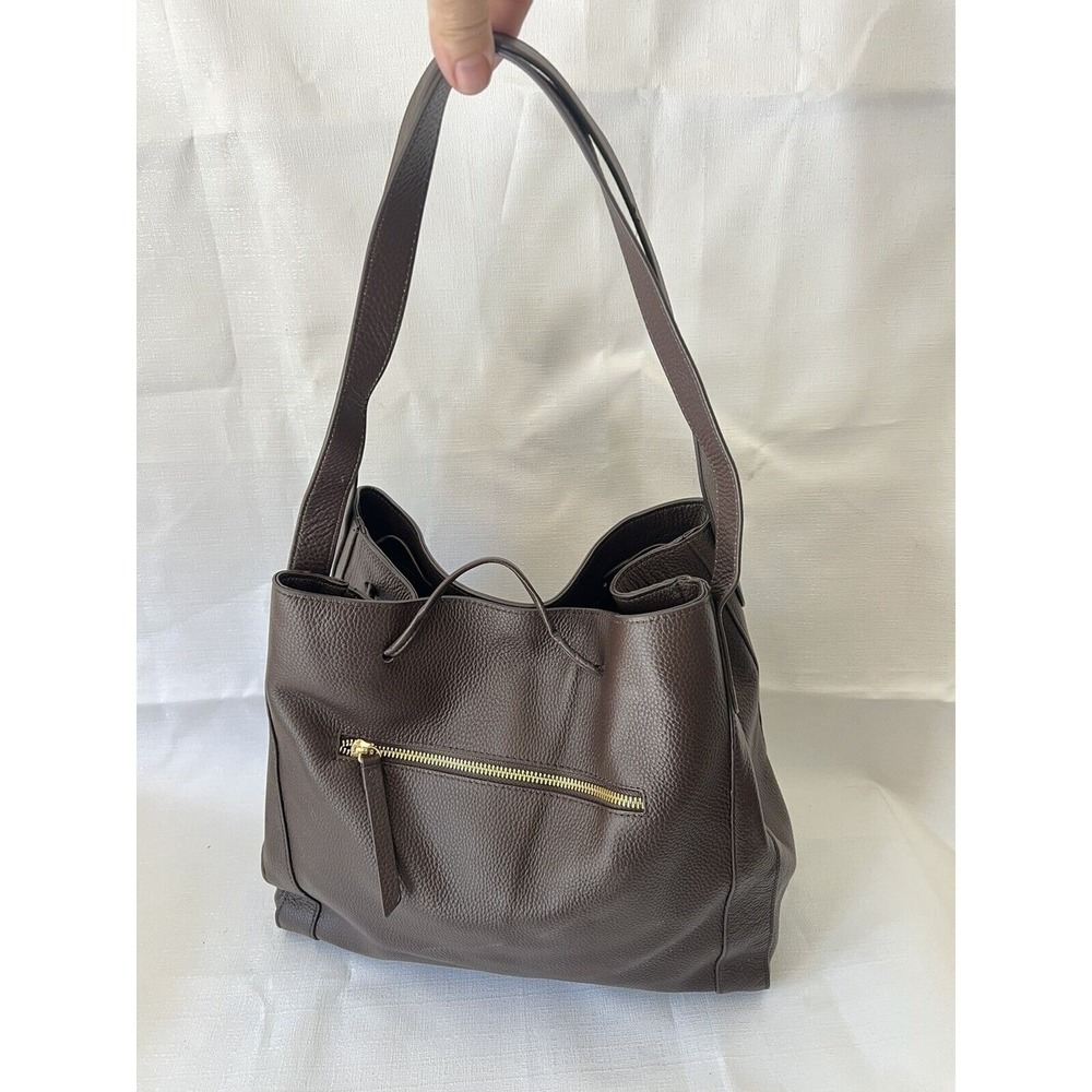 Laggo Leather Shoulder Bag Wmns Large Brown Pebbled Tote Minimalist Professional